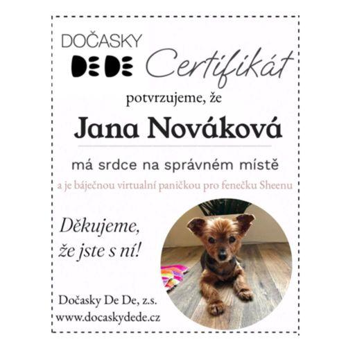 Certifikát k virtuální adopci